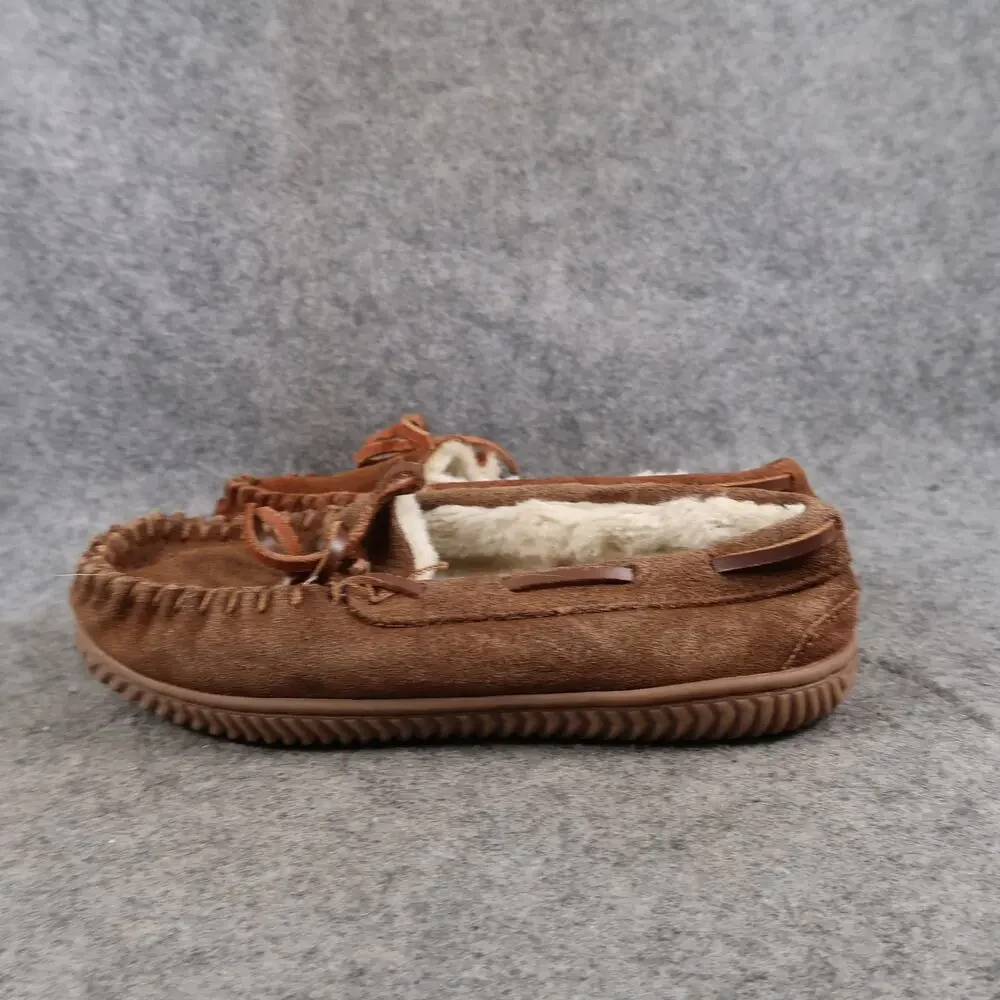 Wonder Nation Shoes Kids 13 1 Slippers Moccasin Loafer Brown Slip On Faux Fur